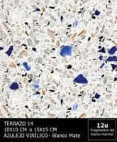 - Vinilo Blanco 10x10 Modelo Terrazo 14 -