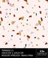 - Vinilo Blanco 10x10 Modelo Terrazo 21 -